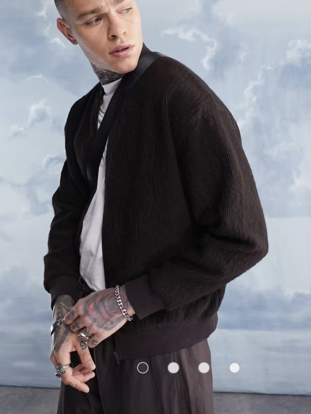 ASOS Dark Brown Corded Bomber Jacket